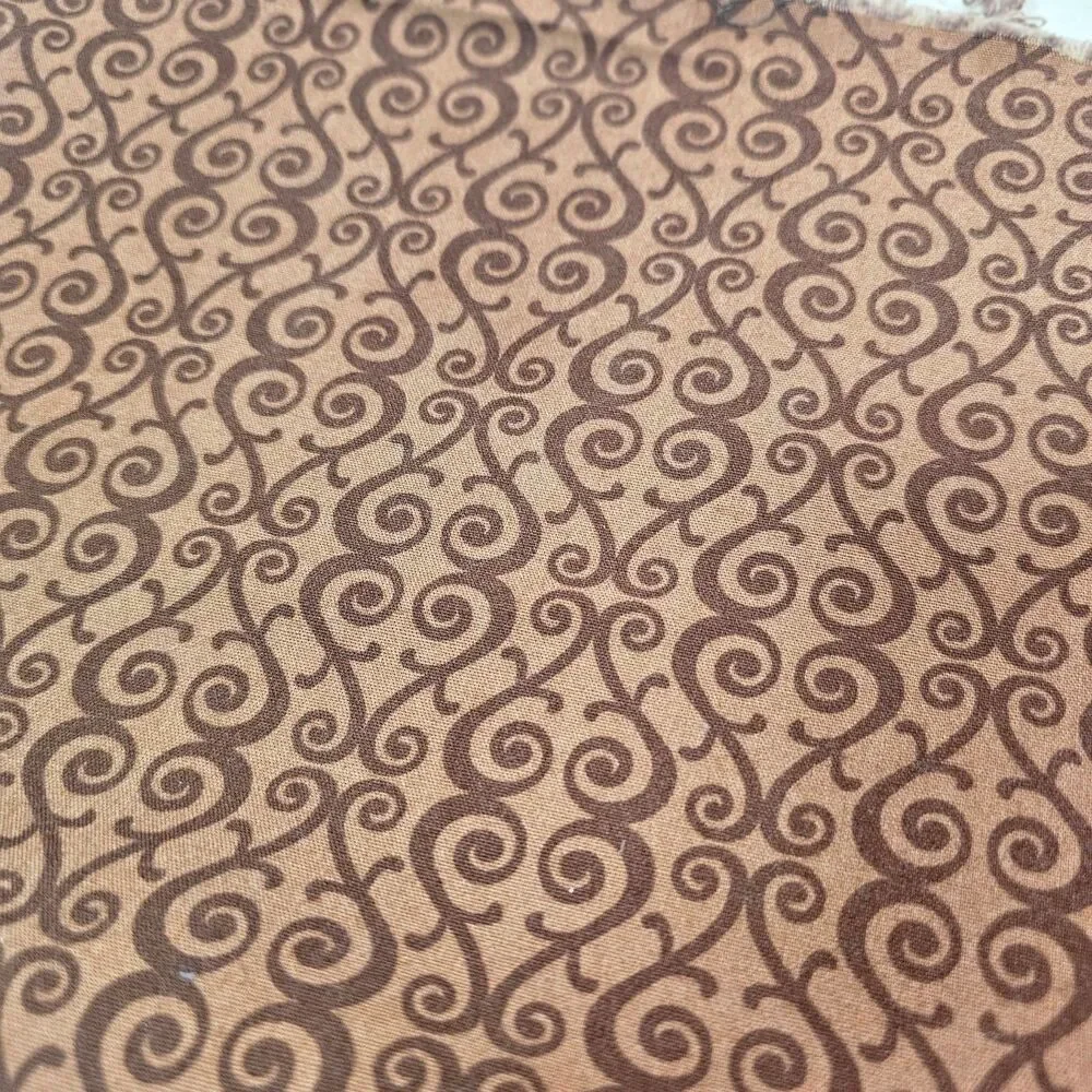 Robert Kaufman Free to Grow Brown Swirls Organic Cotton Fat Quarter 18x22
